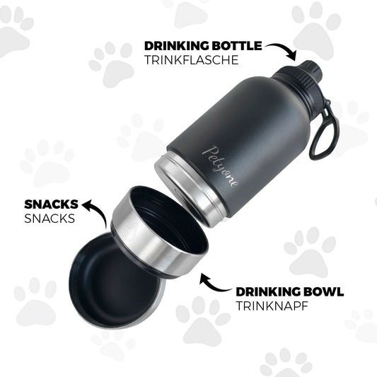 Petyone™ 3-in-1 Stainless Steel Pet Water Bottle + Free Harness Set
