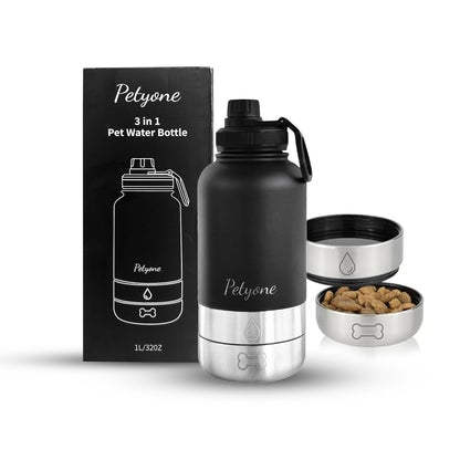 Petyone™ 3-in-1 Stainless Steel Pet Water Bottle + Free Harness Set